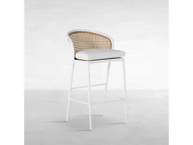 Havana Cane N-Dura Resin Wicker Outdoor Bar Stool 30 in.
