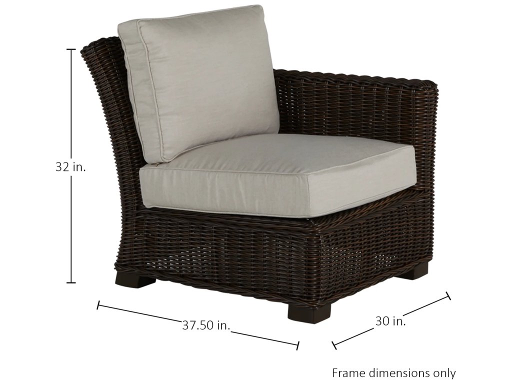 Rustic N-Dura Resin Wicker Outdoor Sectional Right Arm Facing Sectional - image 1