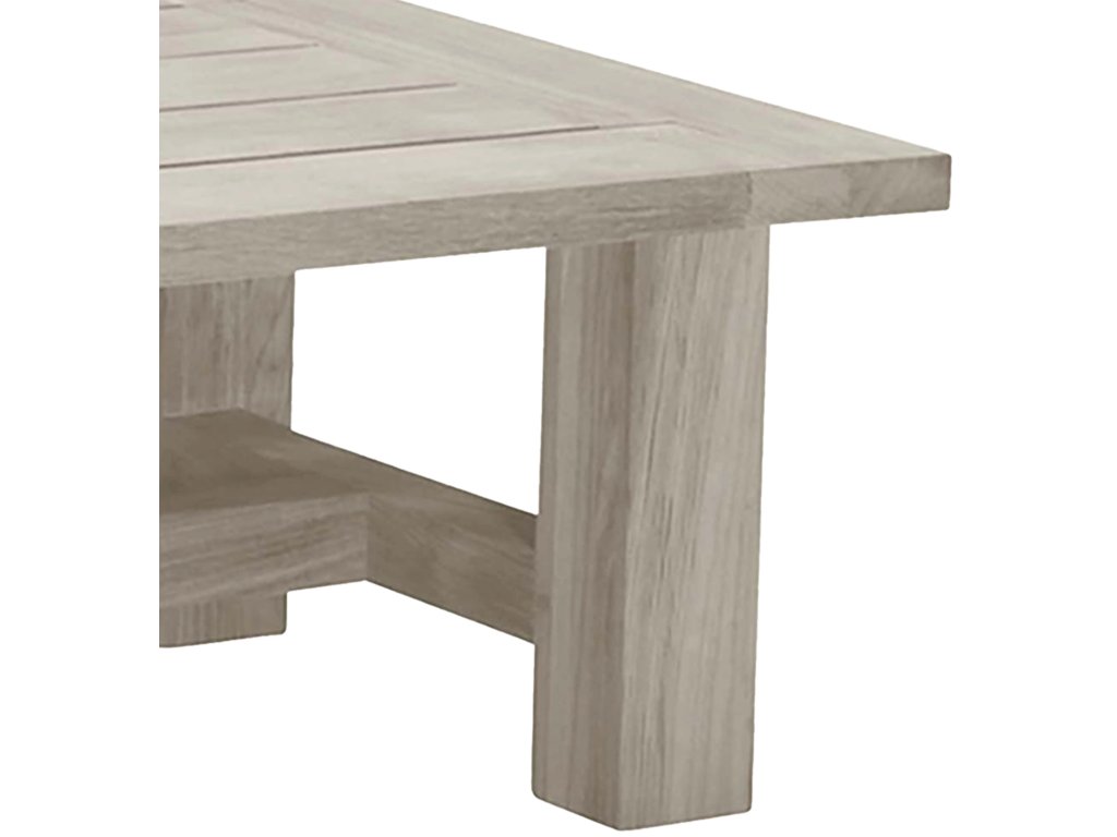 Croquet Teak Rectangle Outdoor Slatted Coffee Table 48 in. W x 16.75 in. H - image 2