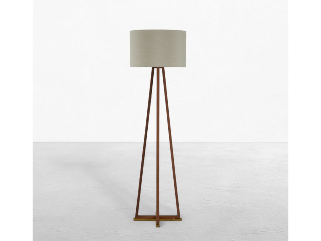 Jayda Wood Teak Floor Lamp 77 in. H Geometric Frame - main image