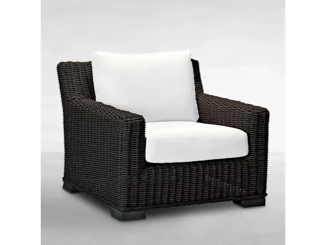 Rustic Woven N-Dura Resin Wicker Outdoor Lounge Chair