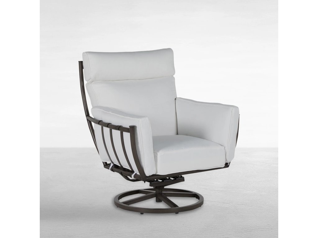 Majorca Wrought Aluminum Outdoor Swivel Rocker Lounge - main image