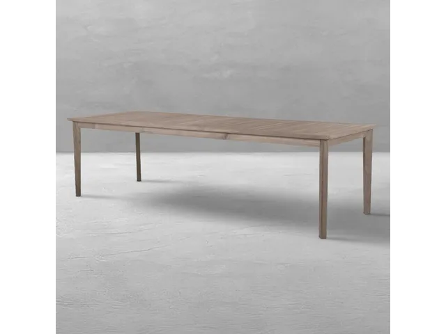 Woodlawn Teak Rectangle Outdoor Slatted Table 110 in. W x 31 in.H