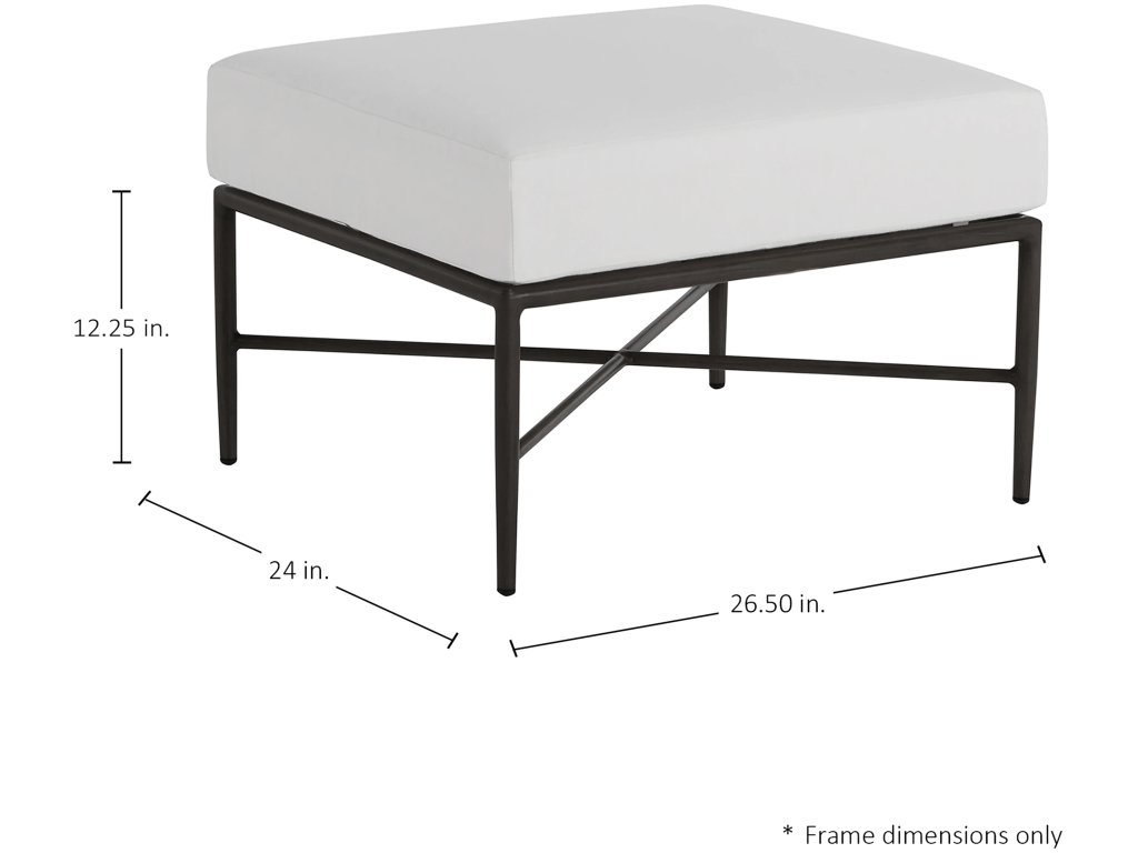 Carmel Wrought Aluminum Outdoor Ottoman - image 1