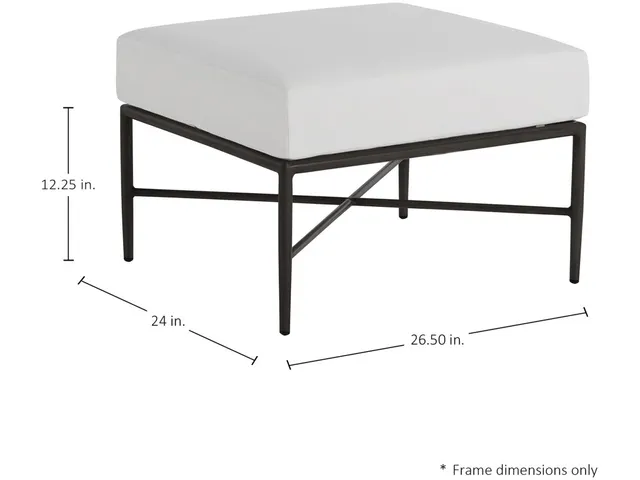 Carmel Wrought Aluminum Outdoor Ottoman - Alternative View
