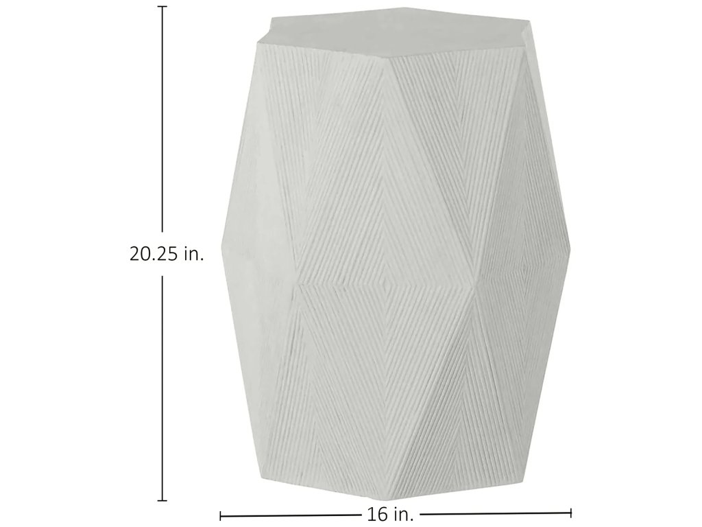 Albany Cast Stone Hexagon Pedestal Side Table 16 in. W x 20. 25 in. H - image 1