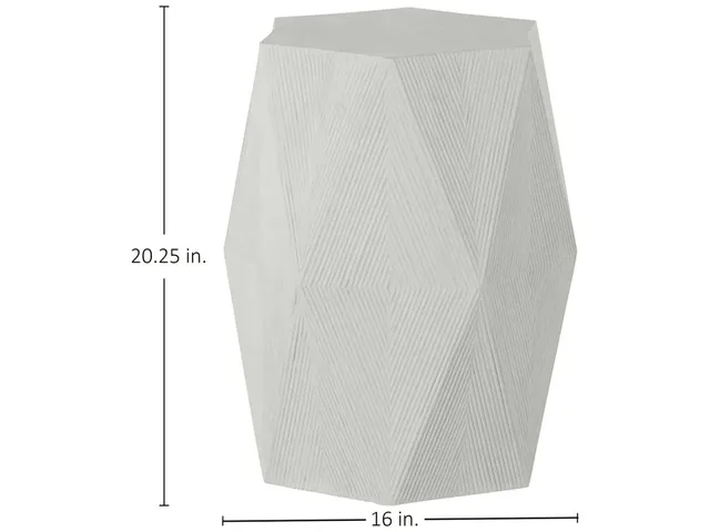 Albany Cast Stone Hexagon Pedestal Side Table 16 in. W x 20. 25 in. H - Alternative View