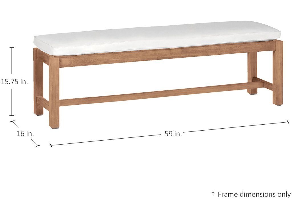 Club Teak Outdoor Backless Bench 59 in. - image 1