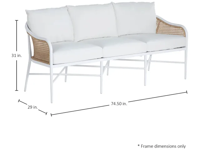 Havana Cane N-Dura Resin Wicker Outdoor Euro Sofa - Alternative View