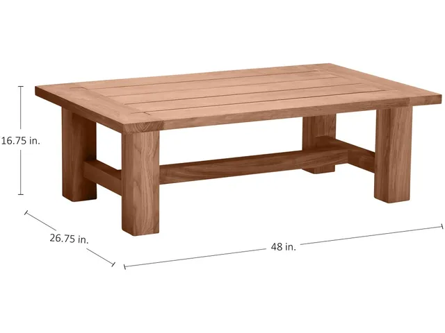 QS Croquet Teak Coffee Table, Natural Teak - Alternative View