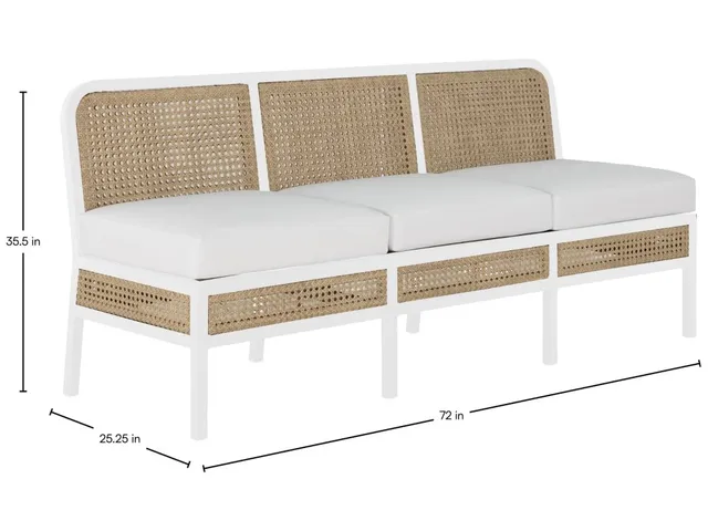 Havana Cane N-Dura Resin Wicker Outdoor Banquette - Alternative View