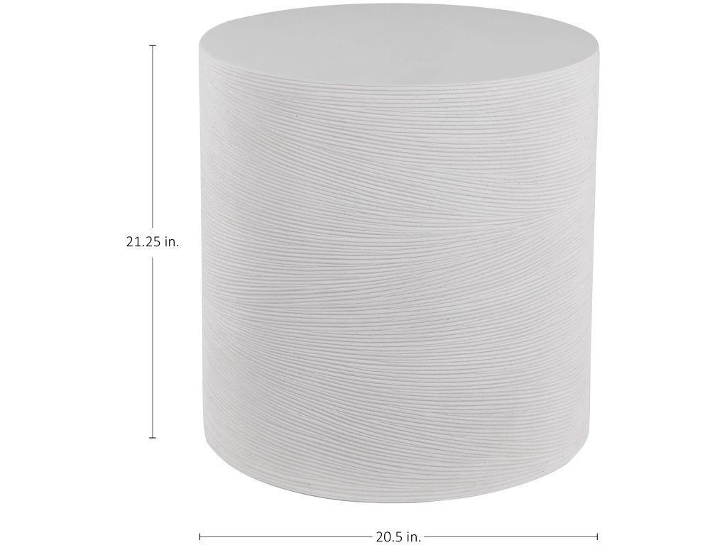 Caraway Cast Stone Round Outdoor Pedestal Side Table - image 1