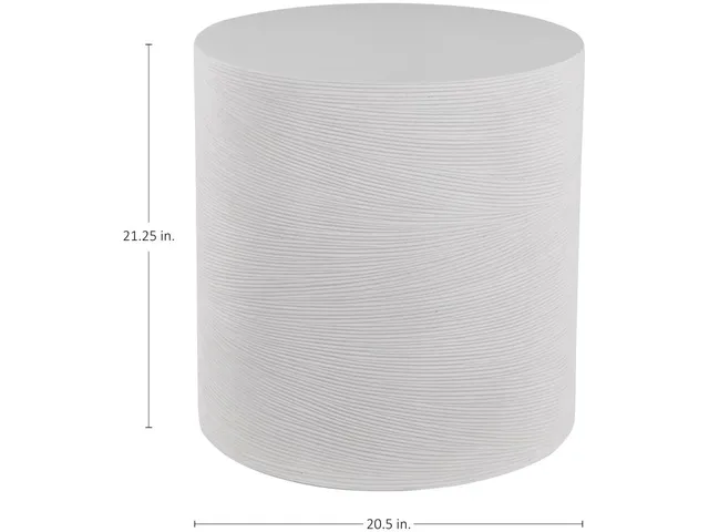Caraway Cast Stone Round Outdoor Pedestal Side Table - Alternative View