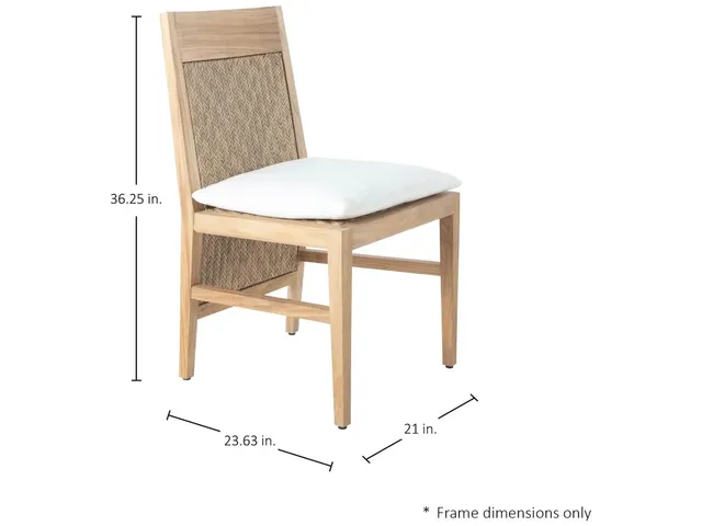 Savannah N-Dura Resin Wicker Outdoor Teak Side Chair
