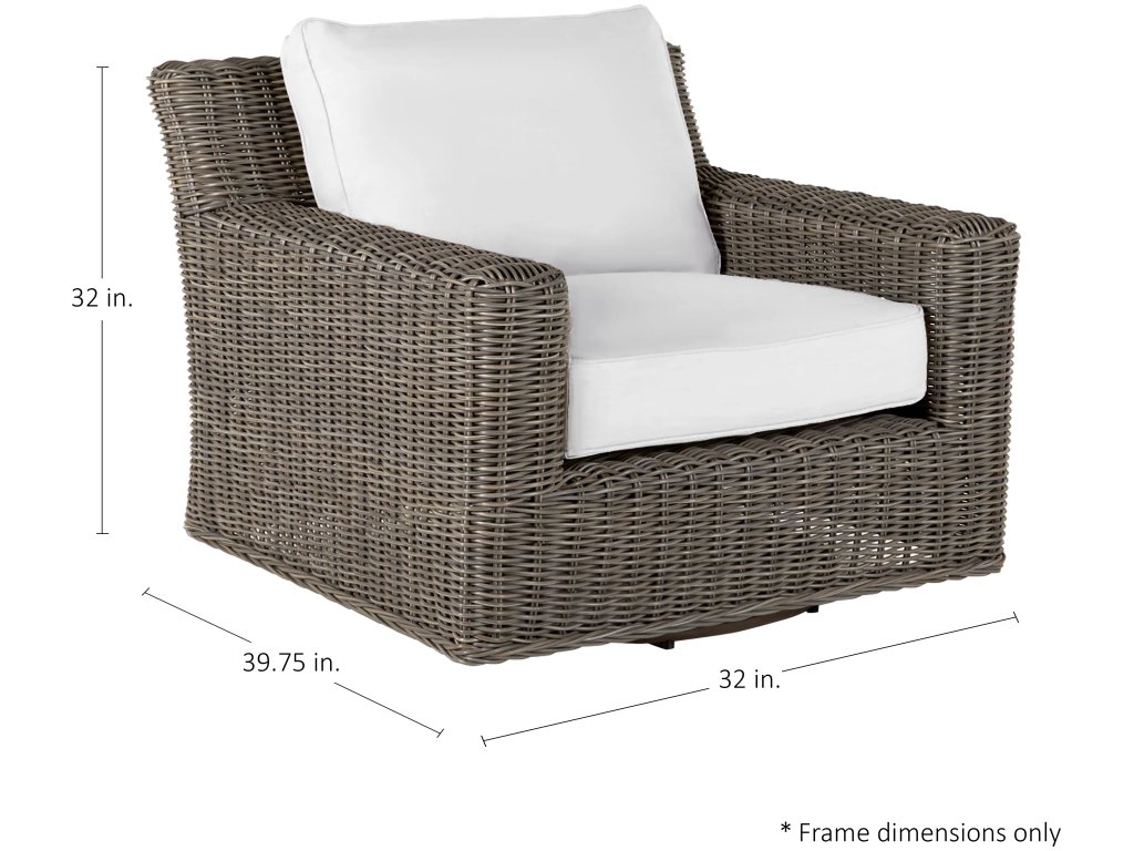 Rustic Woven N-Dura Resin Wicker Outdoor Swivel Lounge Chair - (No Speaker) - image 1