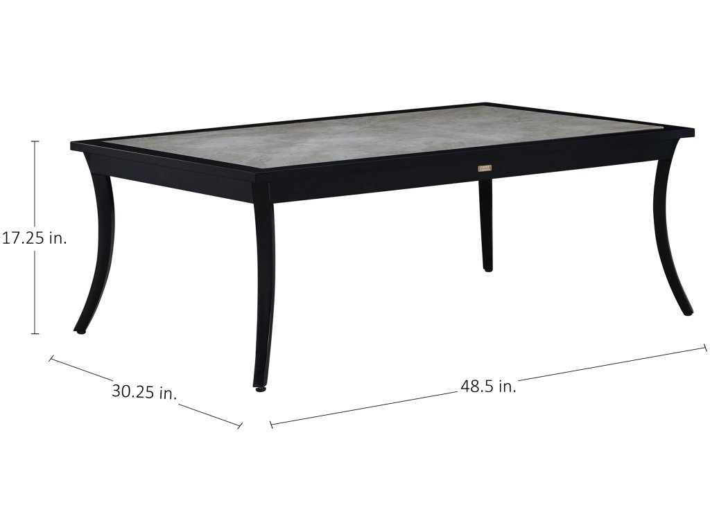 Bermuda Aluminum with Porcelain Top Rectangle Coffee Table - image 1