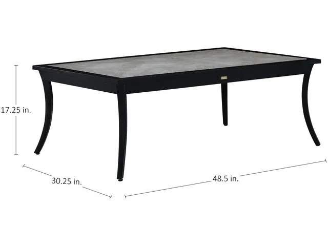 Bermuda Aluminum with Porcelain Top Rectangle Coffee Table - Alternative View