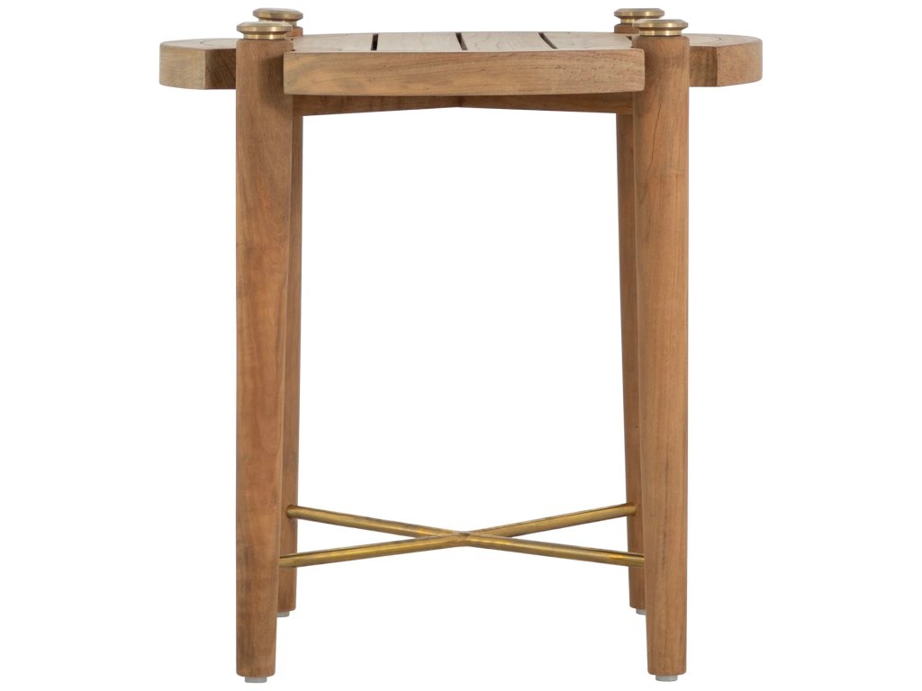 Pacifica Teak Round Outdoor End Table 22 in. W x 22.75 in. H - image 3