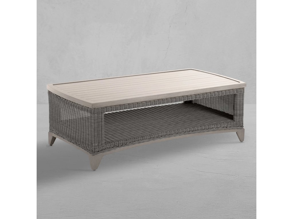 Astoria Wicker Rectangle Outdoor Coffee Table 48. 25 in. W x 16.75 in. H - main image