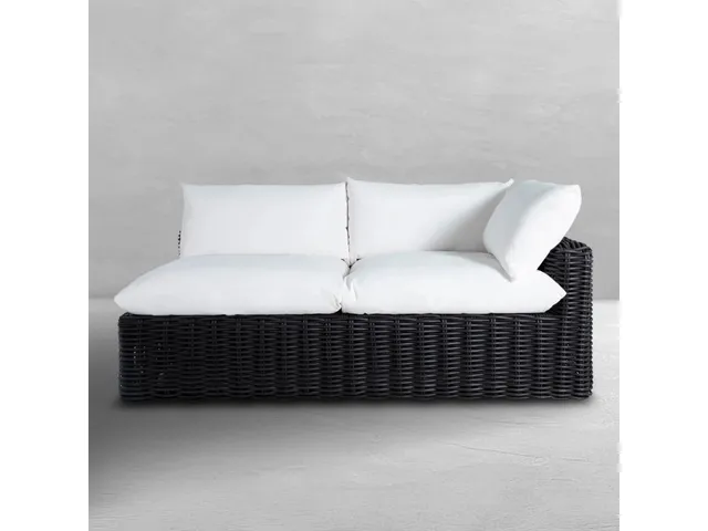 Montecito N-Dura Resin Wicker Outdoor Right Arm Facing Loveseat Sectional