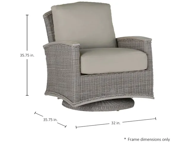 QS Astoria Swivel Glider, Oyster with Linen Dove Cushions - Alternative View