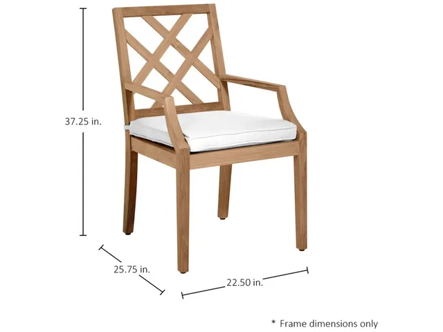 Haley Teak Outdoor Arm Chair Latticework Back - Alternative View
