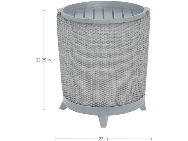 Halo Wicker Round Outdoor Pedestal End Table 2 2 in. W x 25.75 in. H - Alternative View