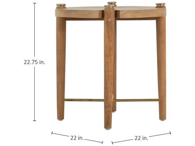 QS Pacifica End Table, Natural Teak - Alternative View