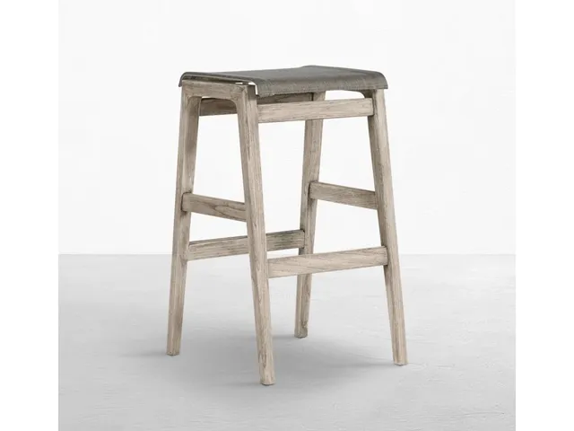 Coast Teak Sling Outdoor Backless Bar Stool 30 in.