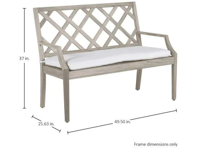 Haley Teak Outdoor Latticework Bench 48 in. - Alternative View