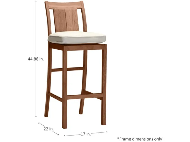 Croquet Teak Outdoor Bar Stool 30 in. - Alternative View