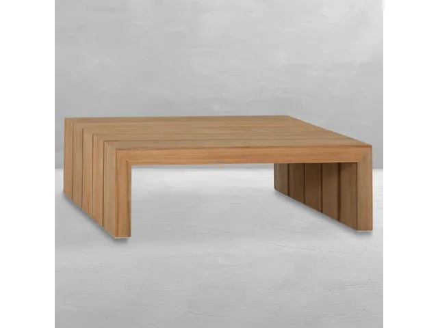 Messina Teak Rectangle Outdoor Coffee Table 33 in. W x 15.5 in. H