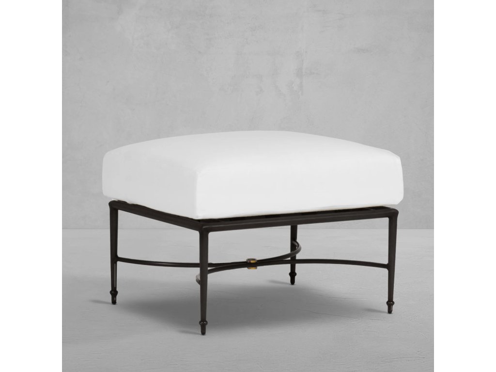 Roma Wrought Aluminum Outdoor Ottoman - main image