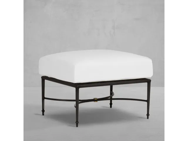 Roma Wrought Aluminum Outdoor Ottoman