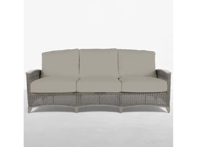 QS Astoria Sofa, Oyster with Linen Dove Cushions