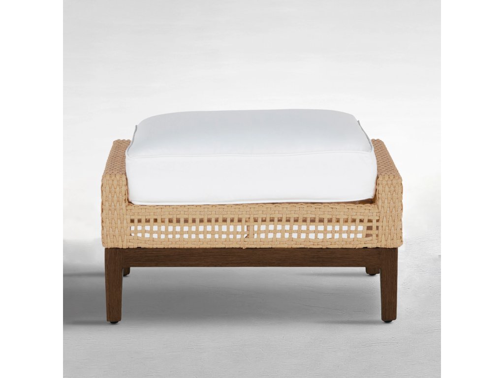 Peninsula Wicker Outdoor Woven Ottoman - main image