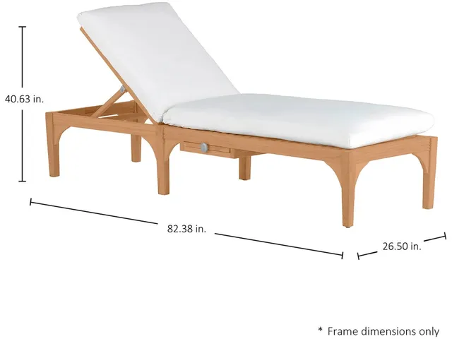 Club Teak Outdoor Chaise Lounge With Wheels - Alternative View