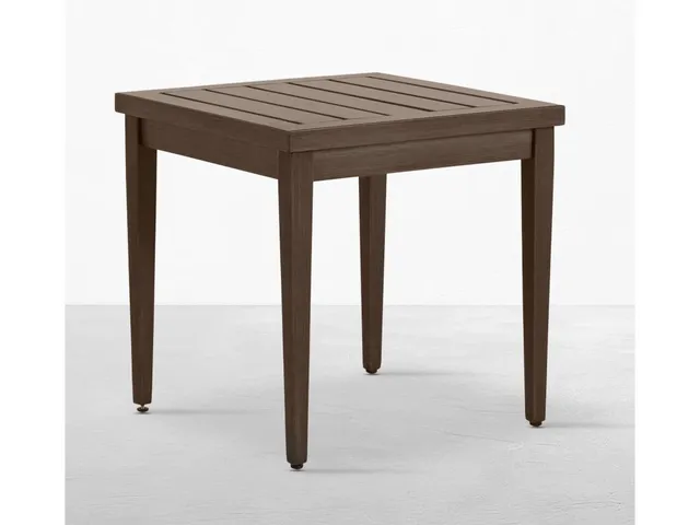 Brookings Aluminum Square Outdoor Slatted End Table