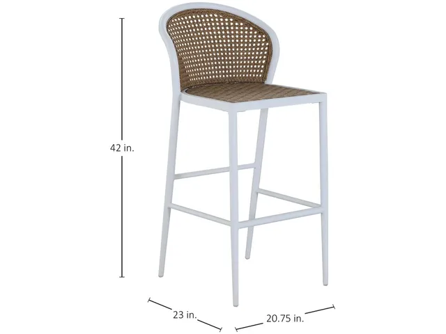 Havana Cane N-Dura Resin Wicker Small Barstool - Alternative View
