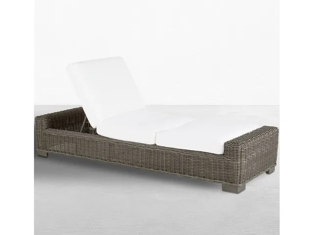 Rustic N-Dura Resin Wicker Outdoor Reclining Chaise Lounge