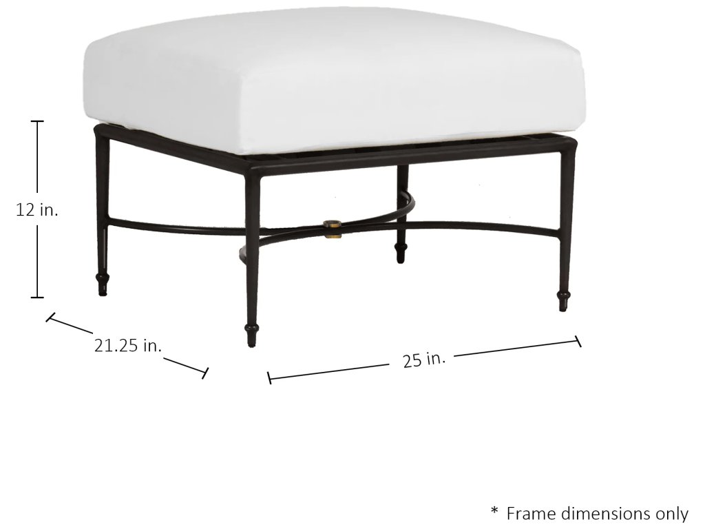 Roma Wrought Aluminum Outdoor Ottoman - image 1