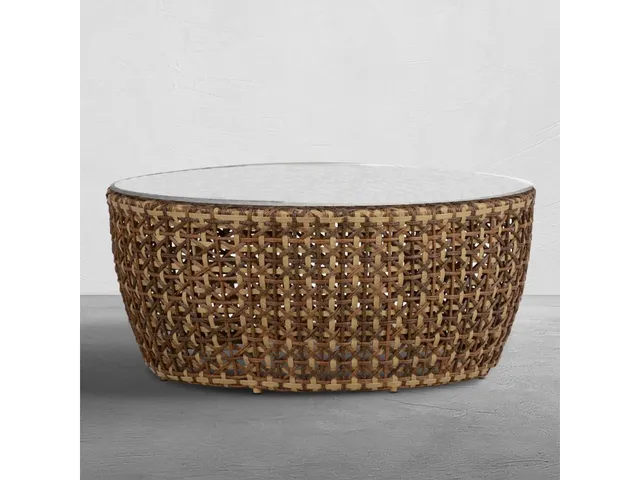Largo Wicker 40 In. Round Outdoor Pedestal Coffee Table