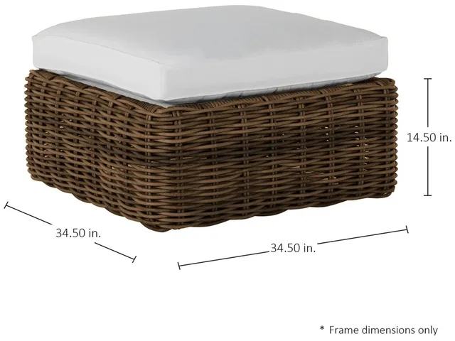 Montecito N-Dura Resin Wicker Outdoor Woven Ottoman 34.5 in. - Alternative View