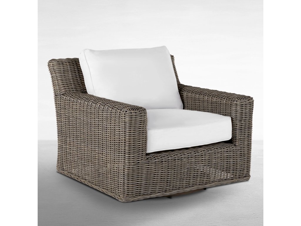 Rustic Woven N-Dura Resin Wicker Outdoor Swivel Lounge Chair - (No Speaker) - main image
