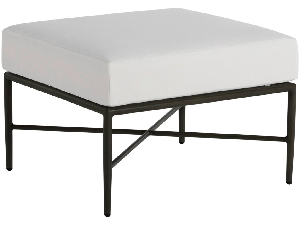 Carmel Wrought Aluminum Outdoor Ottoman - image 2