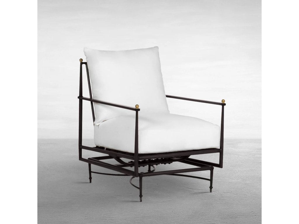 Roma Wrought Aluminum Outdoor Spring Lounge Chair - main image