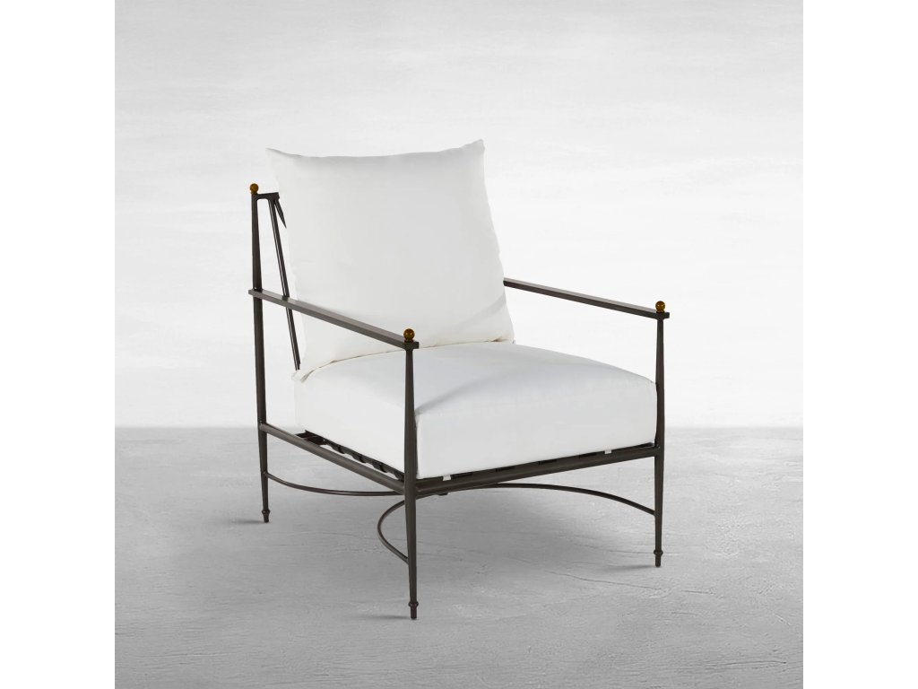 Roma Wrought Aluminum Outdoor Lounge Chair - main image