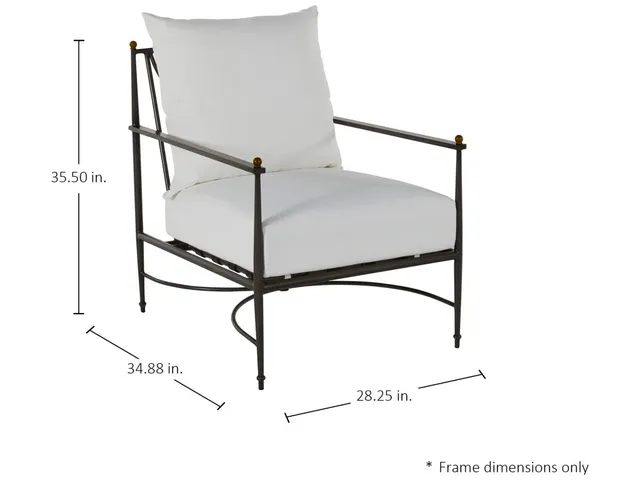 Roma Wrought Aluminum Outdoor Lounge Chair - Alternative View
