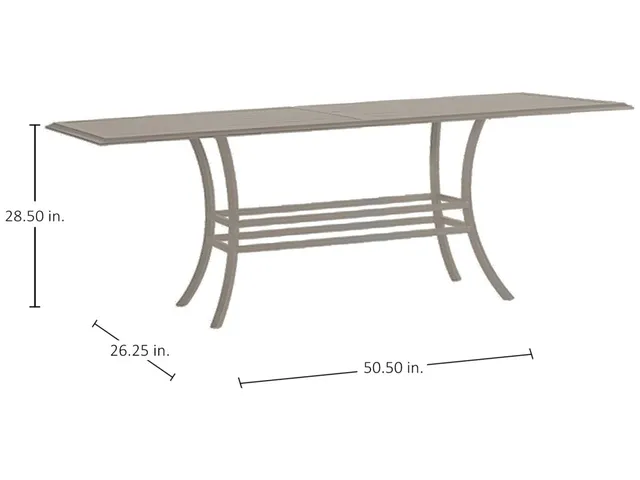 Cort Aluminum Rectangle Outdoor Pedestal Table Base 50.5 in. W X 28.5 in. H
