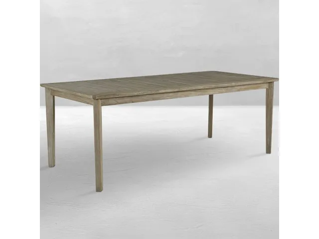 Woodlawn Teak Rectangle Outdoor Slatted Table 84 in. W x 31 in. H